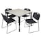 Regency Tables > Height Adjustable > Square Mobile Table & Chair Sets, 48 W, 48 L, 23-34 H, Maple TB4848PLAPCBK44BK - alternate 1